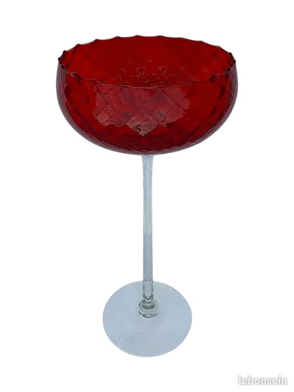 Grand (38cm) Vase ou Centre de Table en Cristal Soufflé (image 2)
