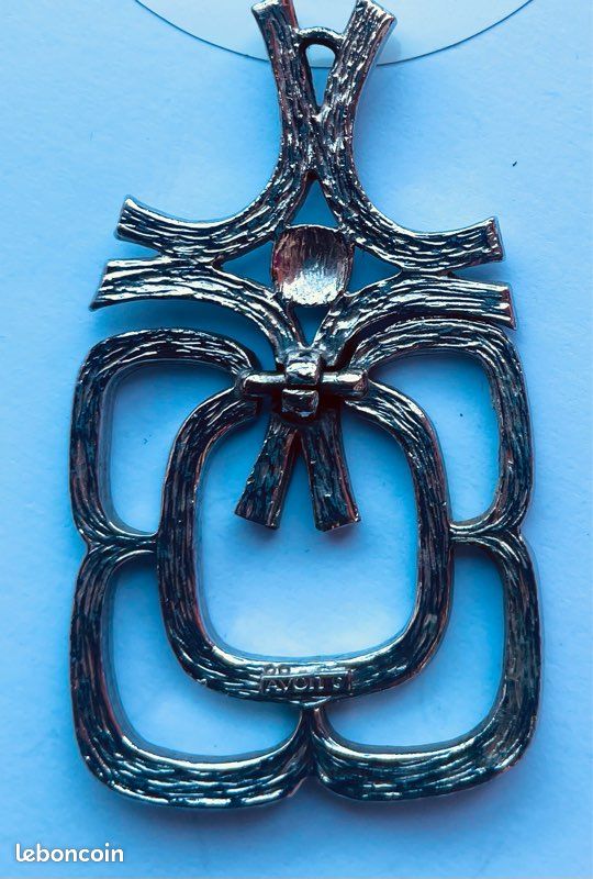 Naturel Druse Gemme Pendentif Vintage 925 Argent Sterling Bijoux Pour