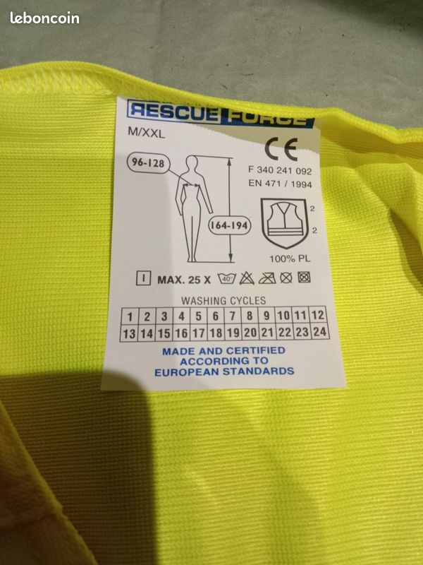 Gilet réfléchissant jaune (Taille M/XXL) (image 4)
