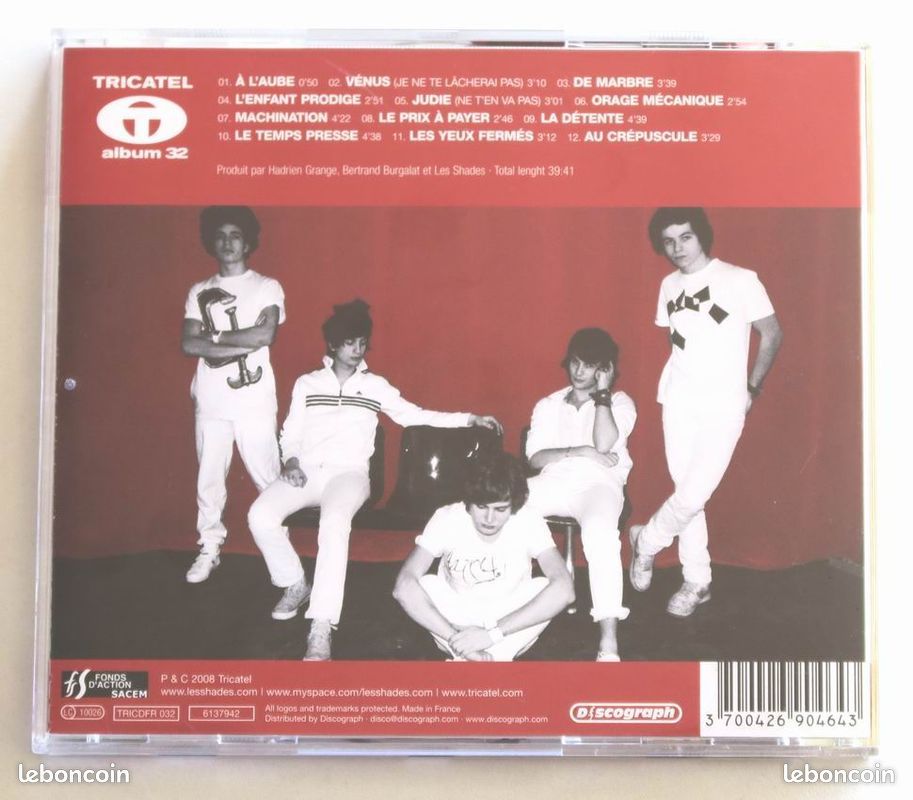 CD Album Rock - LES SHADES : Le Meurtre De Vénus 2008 Label Tricatel (image 2)