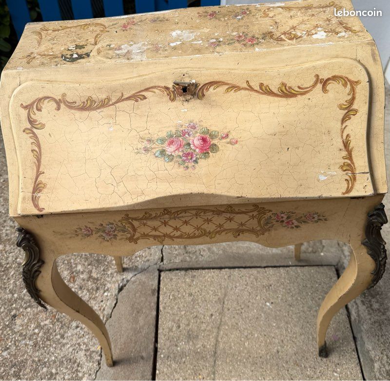 Bureau vénitien, décoration, floral hauteur, 94 largeur 63 profondeur, 40 (image 1)
