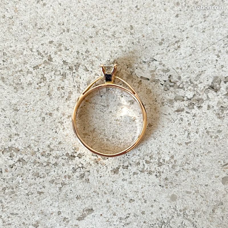 Bague Solitaire - Or Rose 750 & Diamant (image 5)