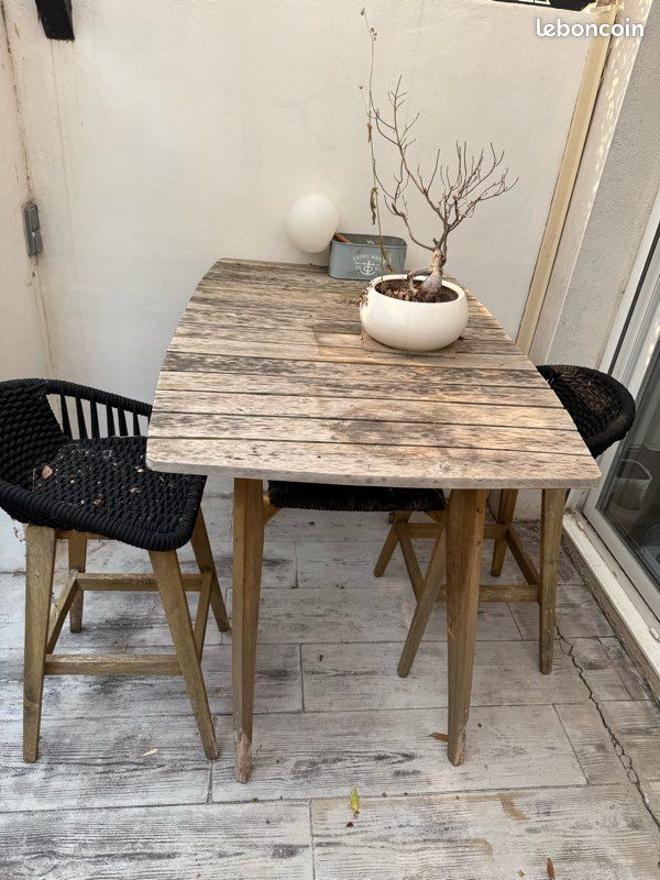 Ensemble Table haute extérieure Joem + 2 chaises (image 2)
