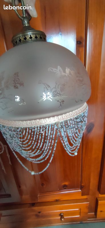 Suspension verre et perles (image 2)