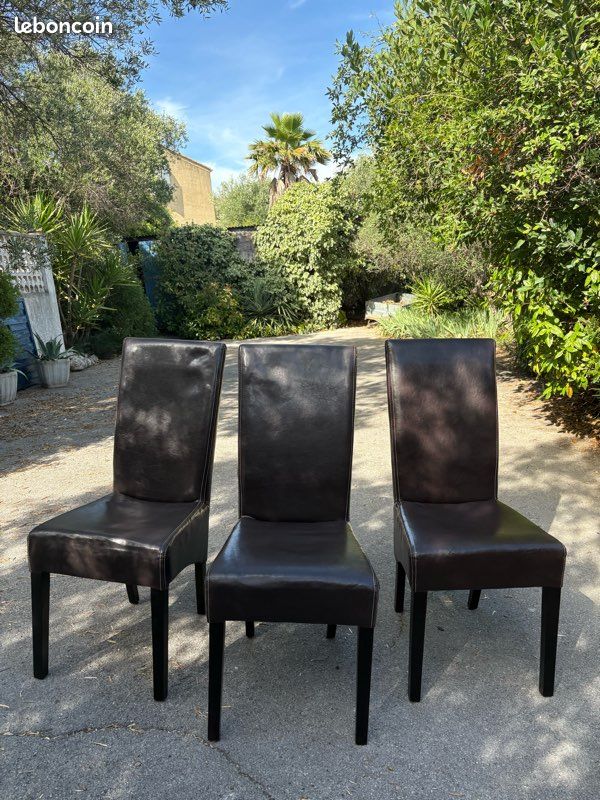 Lot de 3 chaises similicuir (image 1)