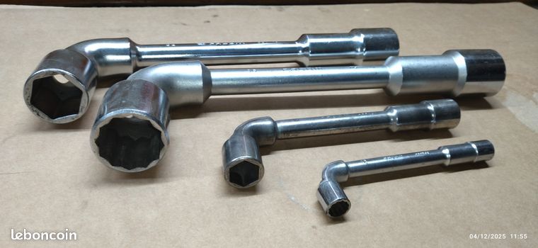 Clé à Pipe FACOM 75 1/4 - 6 Pans, Tête Courte Et Longue, Pour Serrages Puissants, Chromée