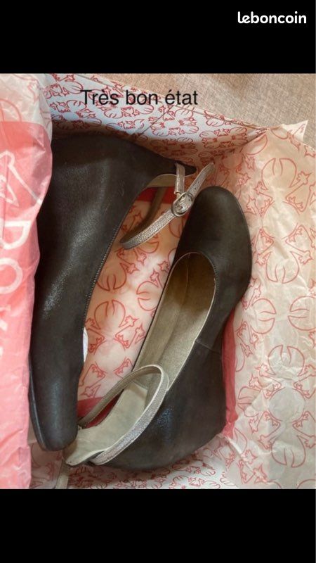 Ballerines noires, talons compensés (image 3)