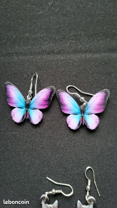 Boucles d'oreilles plastique chat / licorne (image 5)