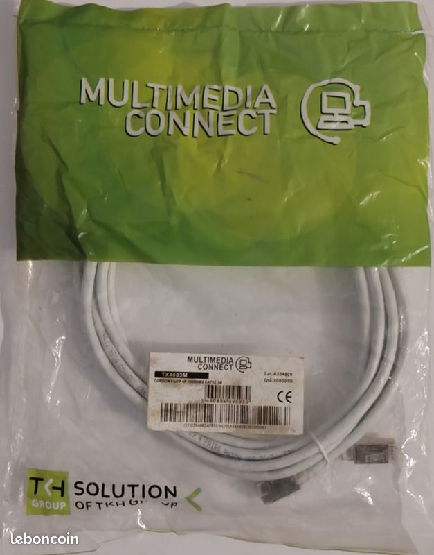 Cordon réseau RJ45, long : 3 mètres (image 1)