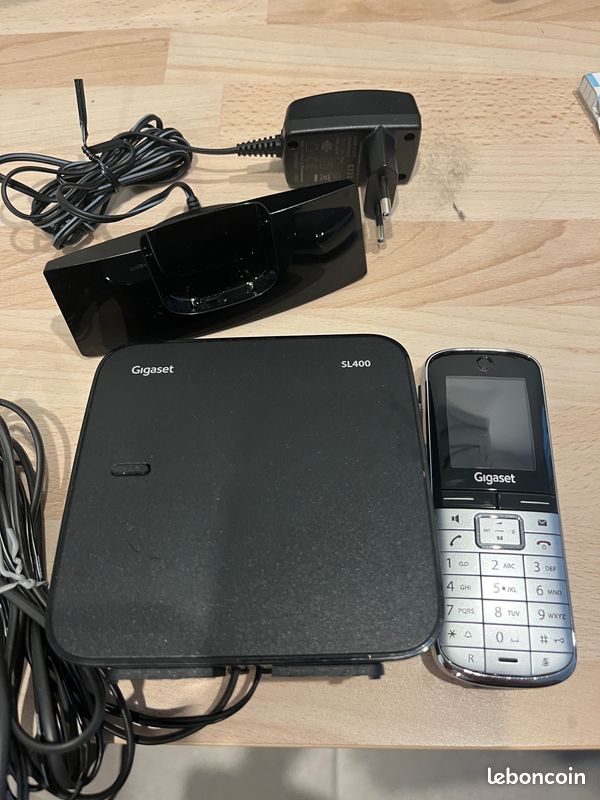 Gigaset SL400H Combiné DECT Bluetooth – Argent/Noir – Neuf Sous Blister – Téléphone Fixe VoIP