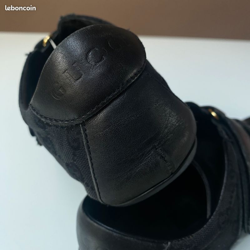 Tennis Gucci vintage en cuir noir (image 9)