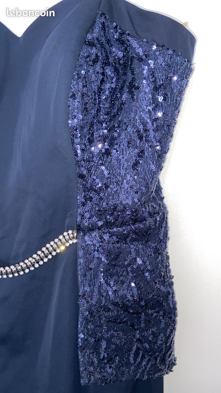 Robe de soiree bleue nuit (image 1)