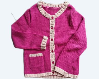 Gilet Fille Tricoté Main – Rose – Taille 18 Mois – NEUF Sans étiquette