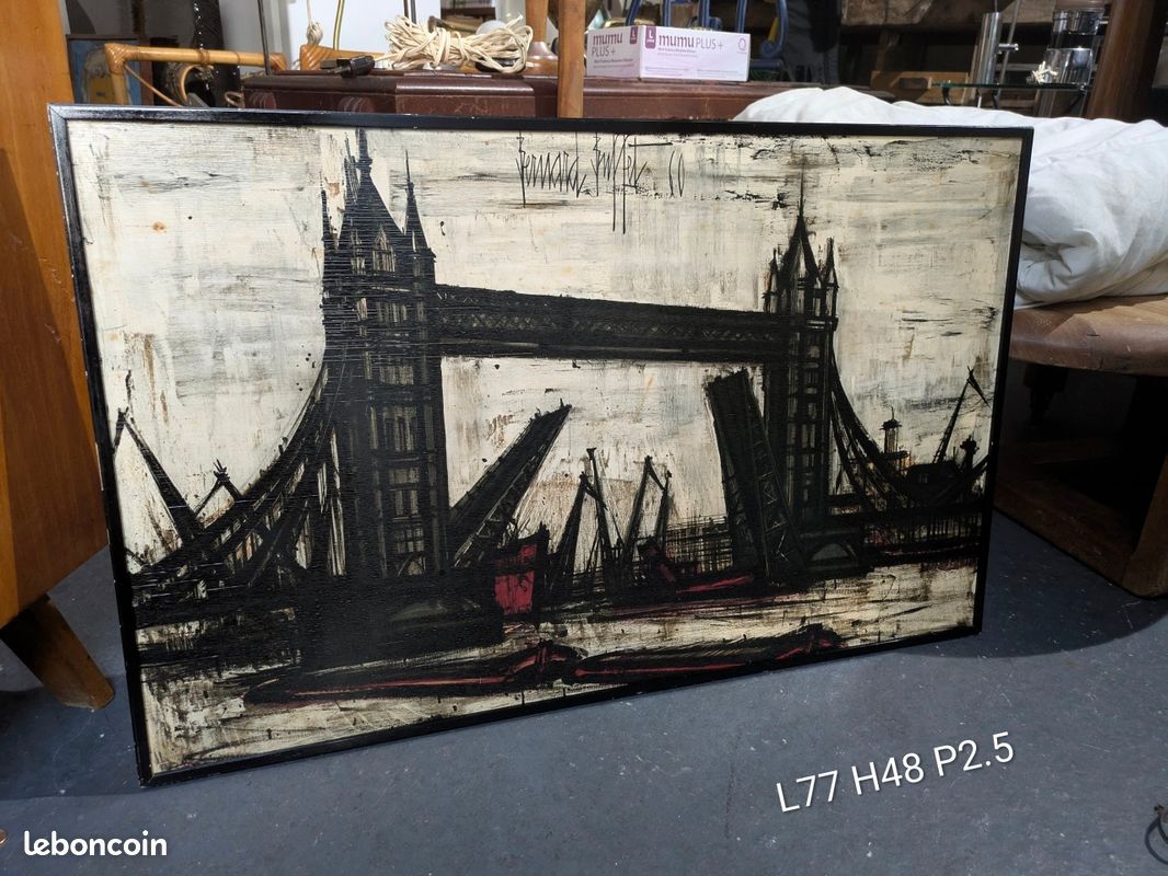 Tableau vintage – d’après Bernard Buffet, Tower Bridge (1960) (image 2)