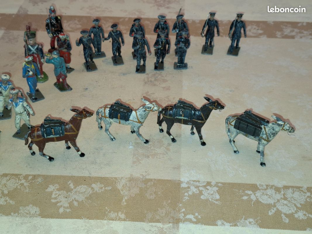 Lot De 6 Soldats En Plomb – Chasseurs Alpins – Jouets Militaria (réf. 18500)