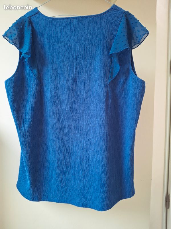 Haut Sans Manches Jamie Sadock Femme – Bleu Et Blanc Colorblock – Taille M Coton
