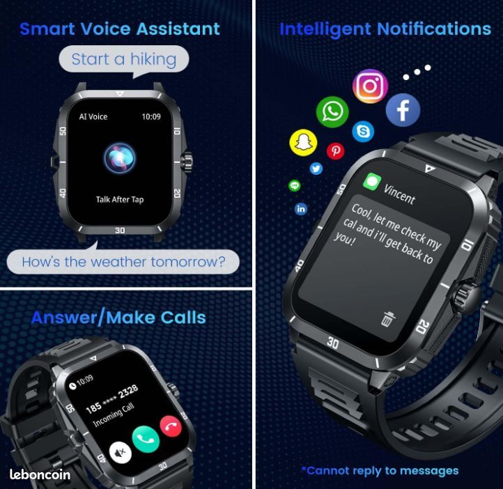 Montre Connectée Homme Sport Smartwatch (image 4)