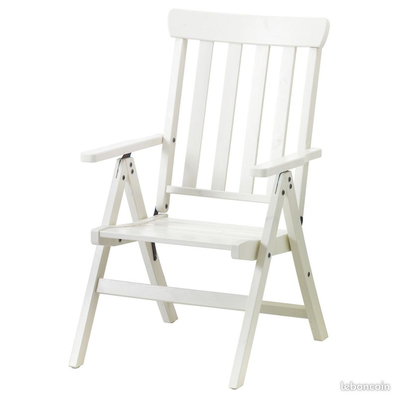 LOT de 4 Chaise dossier réglable blanc IKEA ÄNGSÖ ANGSO NEUF + coussins (image 1)