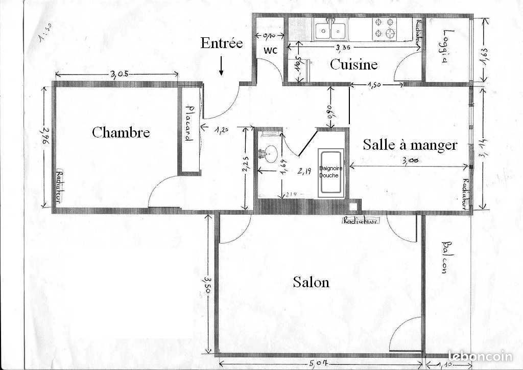 Appartement a louer vandoeuvre-les-nancy - 3 pièce(s) - 53 m2 - Surfyn