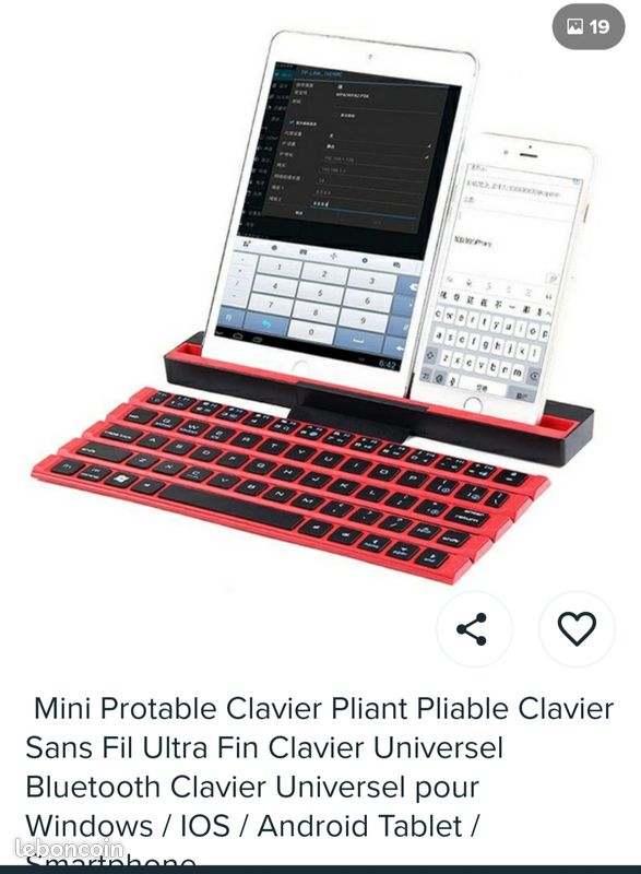 Clavier sans fil bluetooth pour pc tablette smathphone android neuf android (image 3)