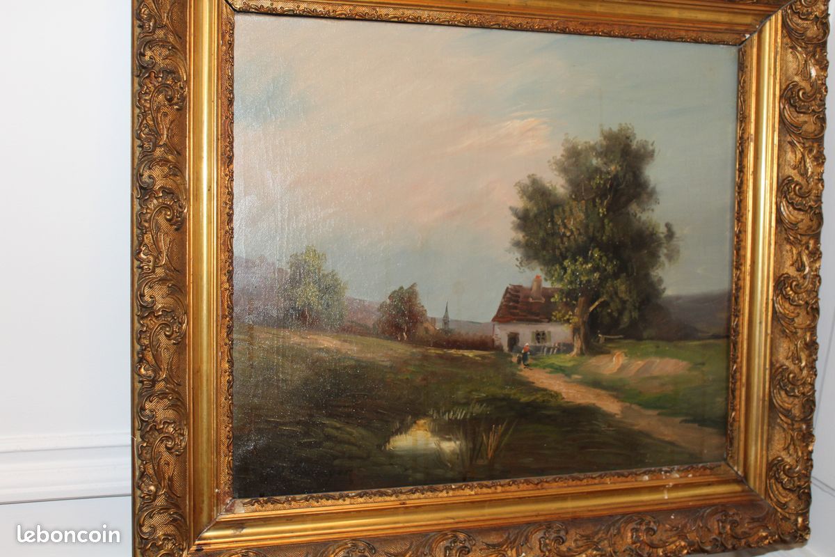 Tableau Toile Théodore Linsyer Barbizon Ancien Décoration Nature (image 7)