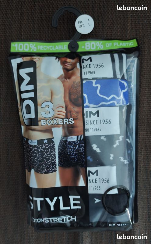 Lot 2x3 Boxers DIM, Taille L : "Stretch confort 1956" (Neuf, sous blister) (image 4)