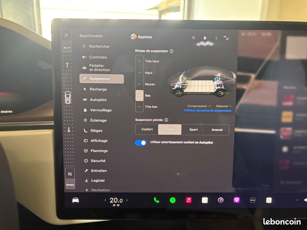 TESLA MODEL-X 100D ELECTRIC 685ch 296PPM 100KWH PALLADIUM 4WD DUAL-MOTOR BVA / VOLANT YOKE - FSD NIVEAU 4 (image 23)