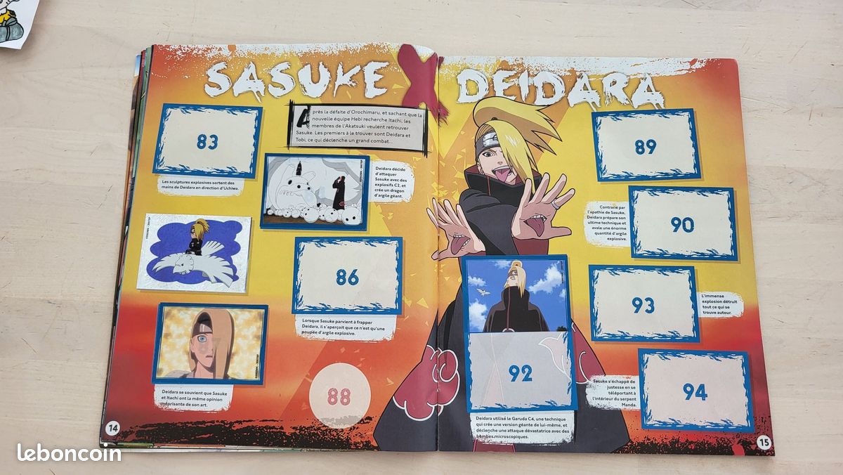 Gros lot Collector Naruto Shippuden - Album Panini bien rempli + 23 Cartes Rares (Introuvables) (image 14)