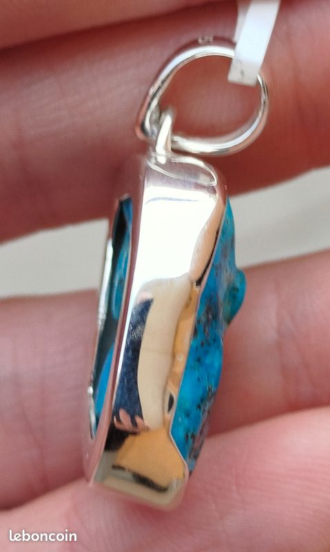 Pendentif en argent avec Turquoise véritable - Essential
