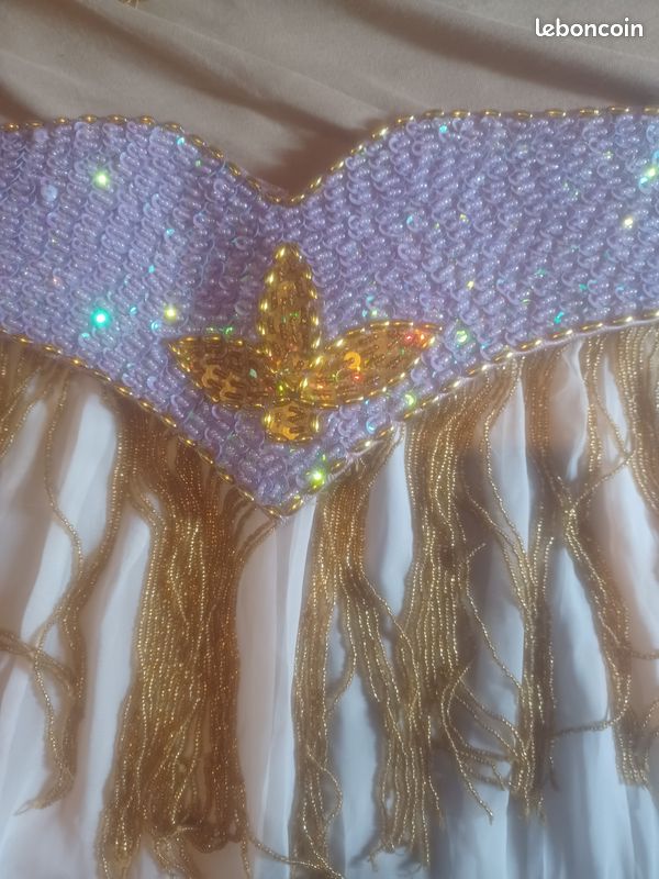 Costume oriental mauve doré blanc (image 1)