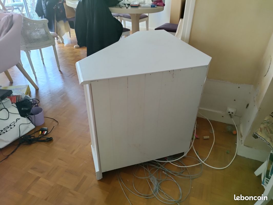 Meuble TV d'angle blanc (image 1)