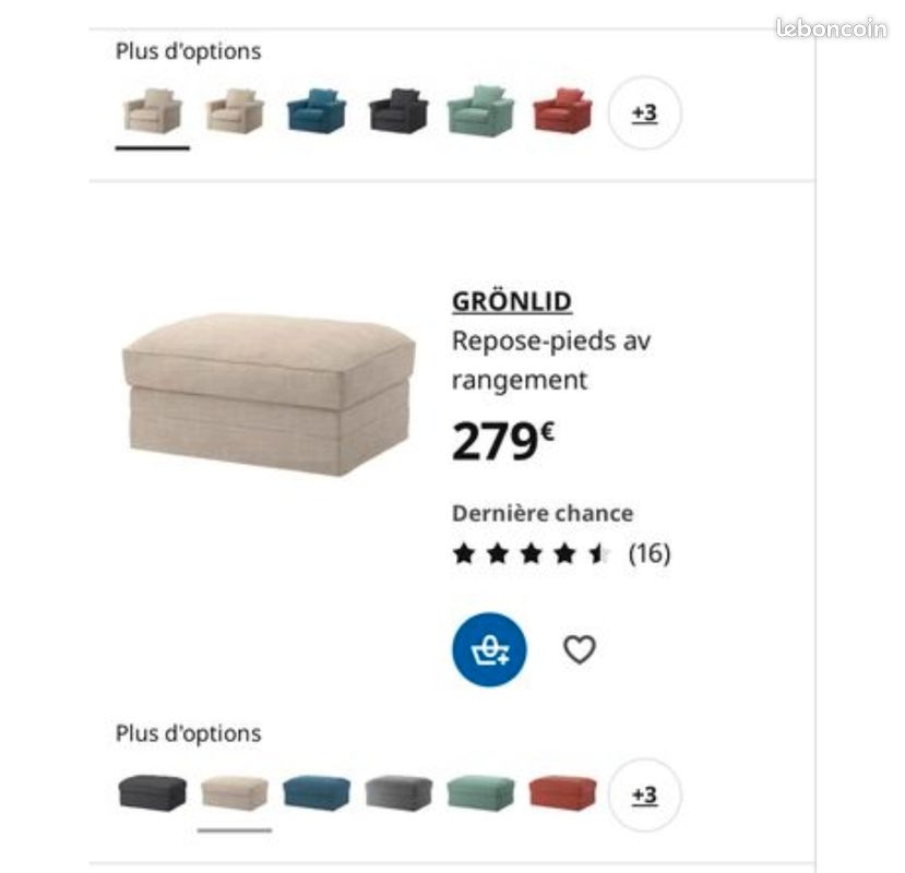 Pouf/coffre Ikea gronlid (image 7)