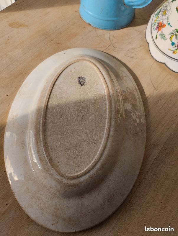 Plat vintage oval de présentation Sarreguemines (image 6)