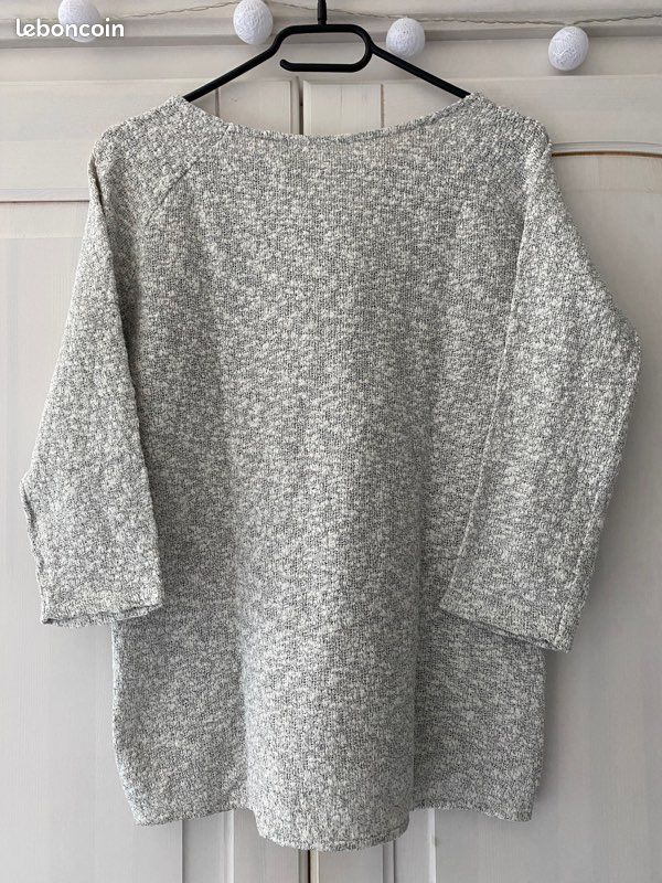 Haut gris manches 3/4 (image 3)