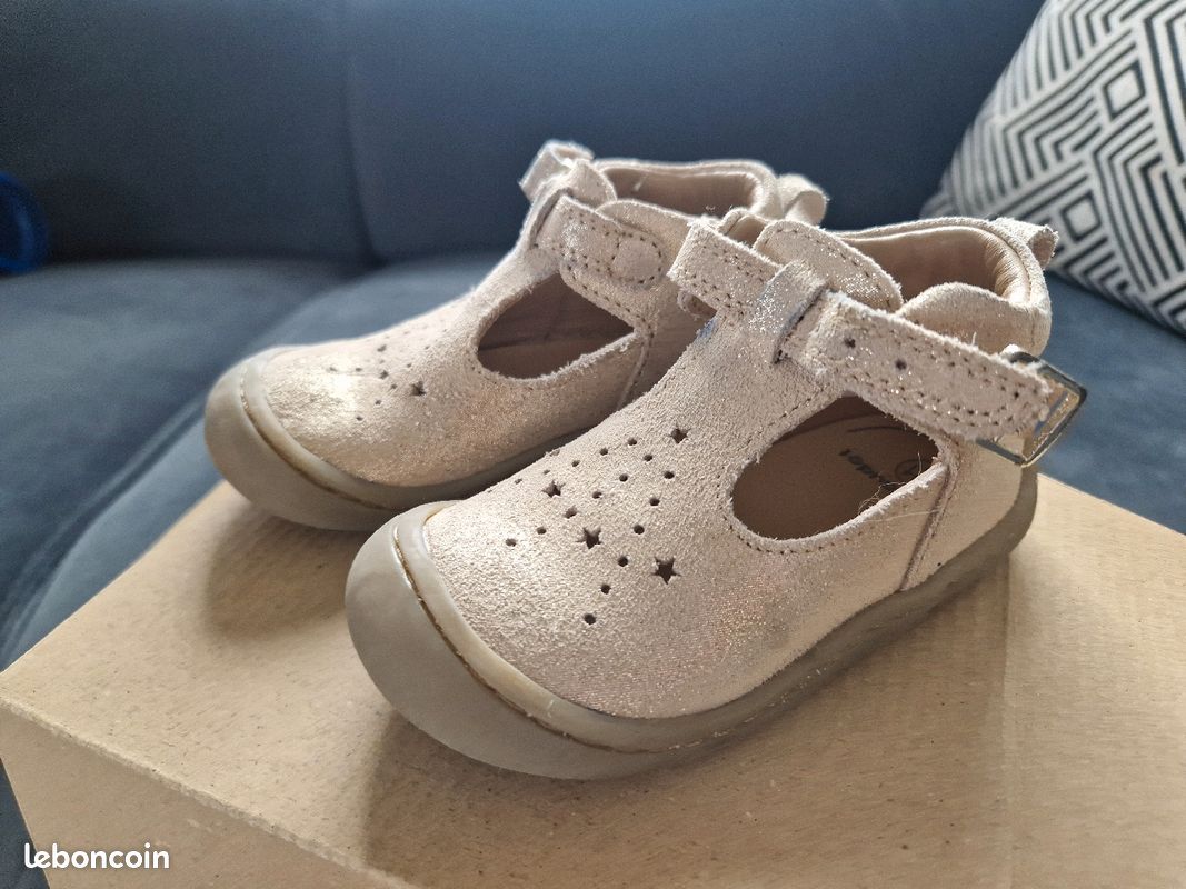 Bottillons Premiers Pas En Cuir Souple Pour Bébé - Vertbaudet Salomés Blanc Taille 18