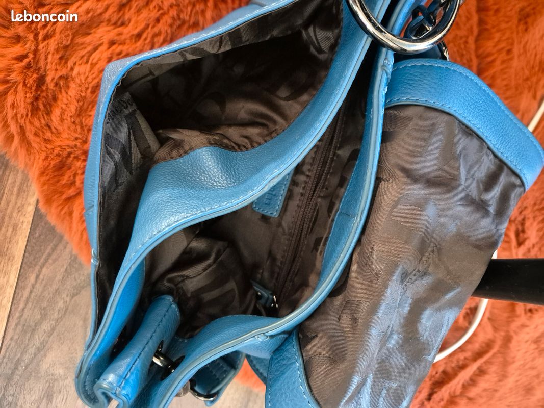 Sac bleu mac douglas cuir (image 2)