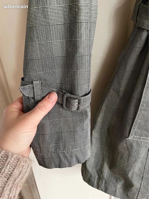 Trench gris à carreaux H&M Vêtements