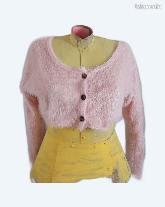 Veste courte femme rose pâle très doux Taille XL Vêtements