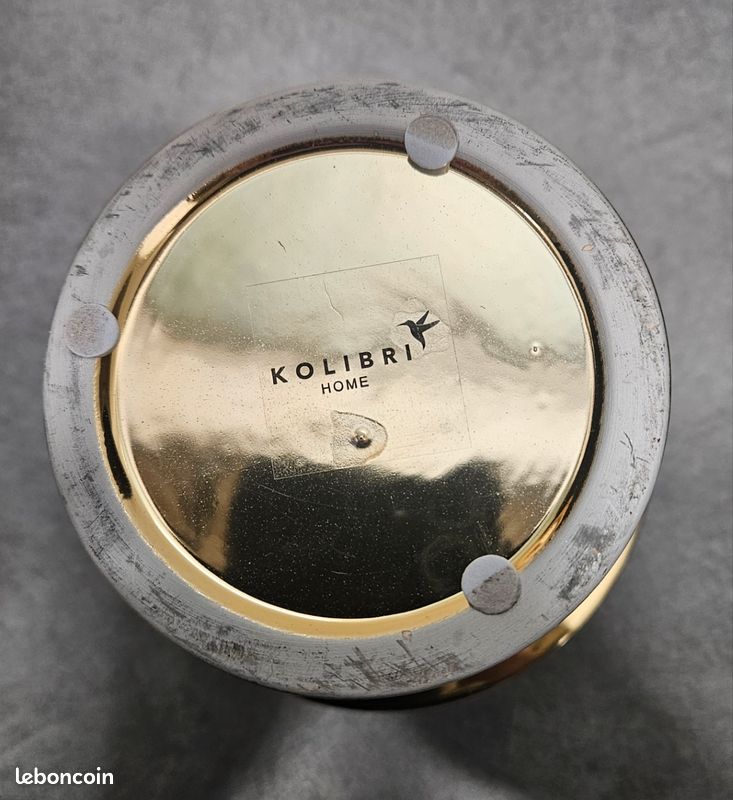 Joli cache pot blanc et or pour fleurs ou orchidée 🌸 (image 3)