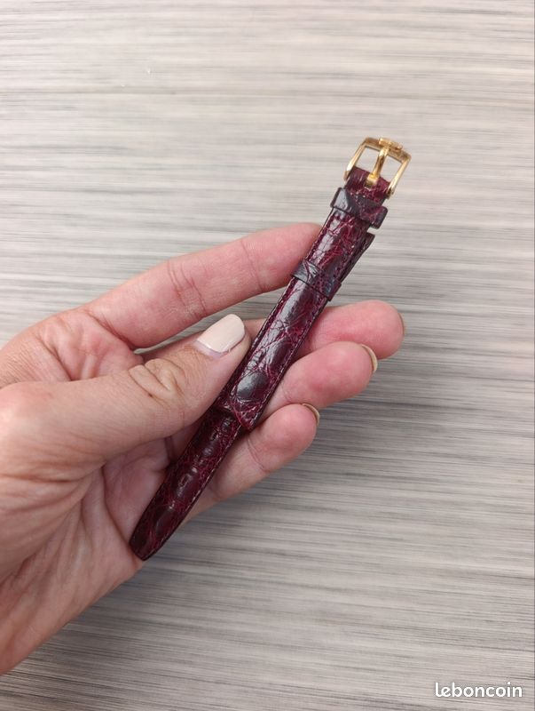 Bracelet de montre Emile Péquignet 12mm en crocodile véritable bordeaux - Neuf (image 2)