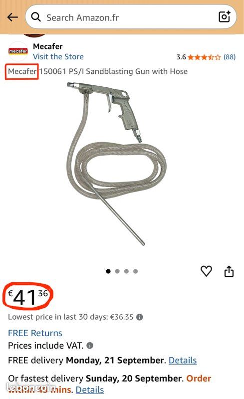 MECAFER - pistolet de sablage pneumatique - 12 bar (image 4)