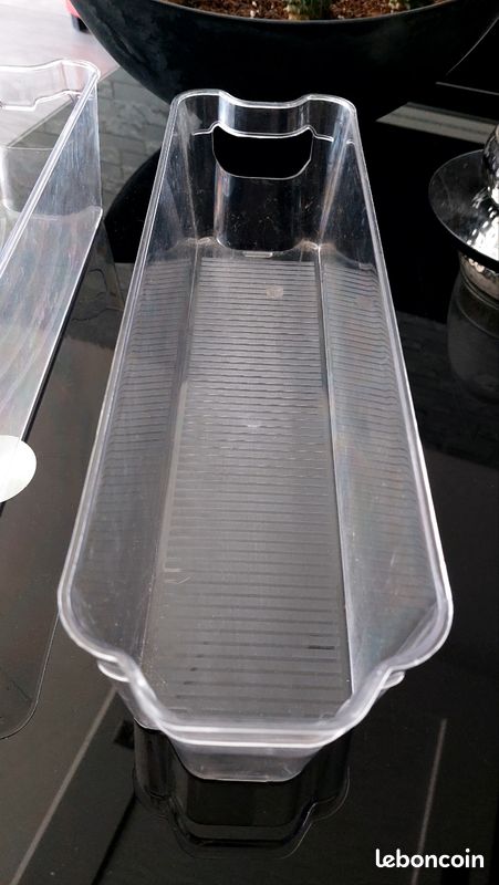 Lot de 2 bacs pvc longueur 37 cms , largeur 11 cms et hauteur 9,6 cms Très solide et Transparents idéal rangements (image 4)