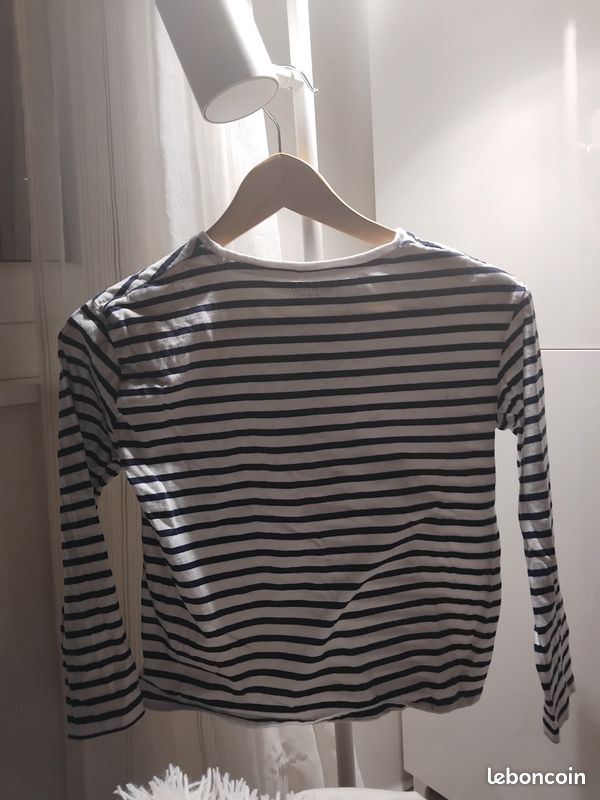 Tee-shirt shirt a manches longues rayé kiabi (image 2)