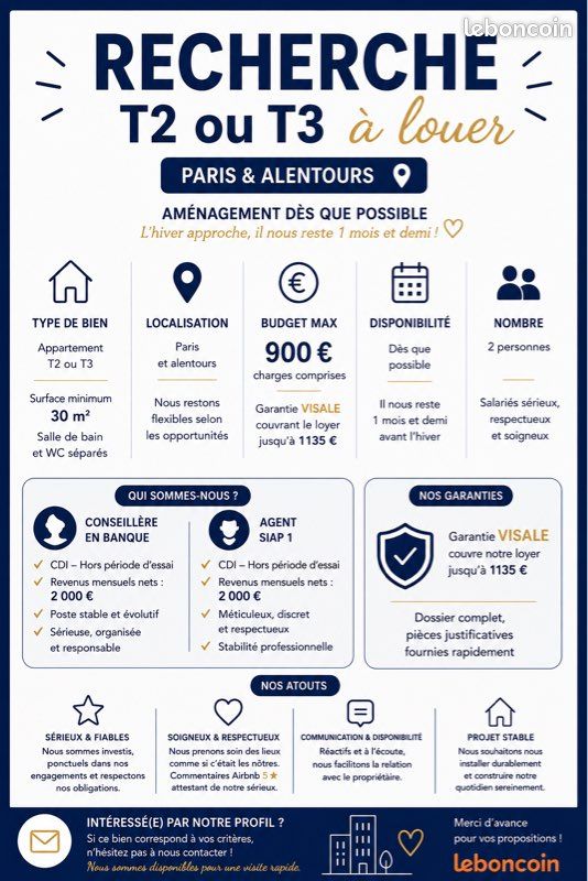 Appartement 2 pièces 30 m² · à Asnières-sur-Seine · 30 m² · 900 €/mois