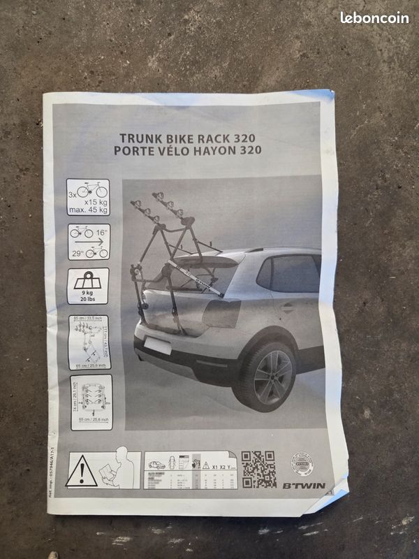 Porte vélo Btwin Rack 320 Équipements vélos