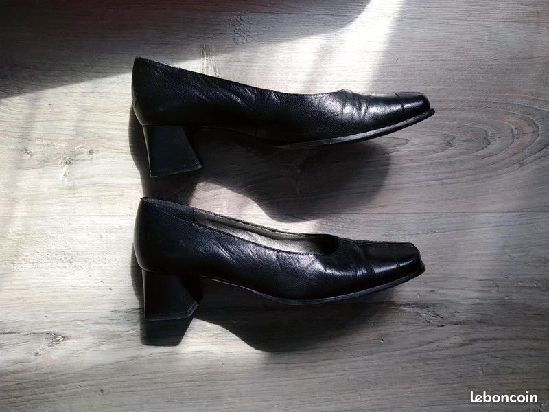 Chaussures en cuir vintage, pointure 37 ½, marque Pindiere (image 2)