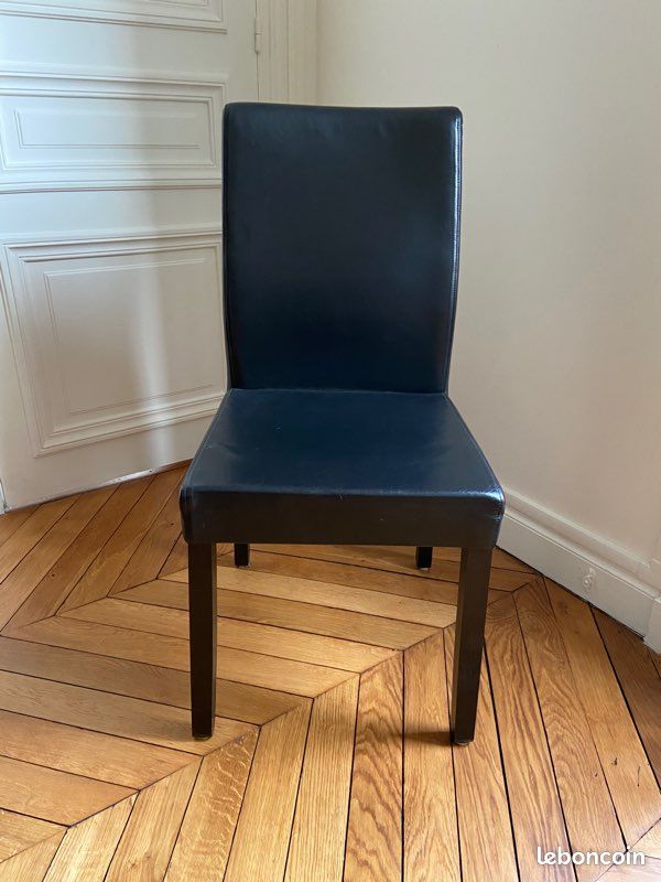 Chaise Habitat cuir noir (image 2)