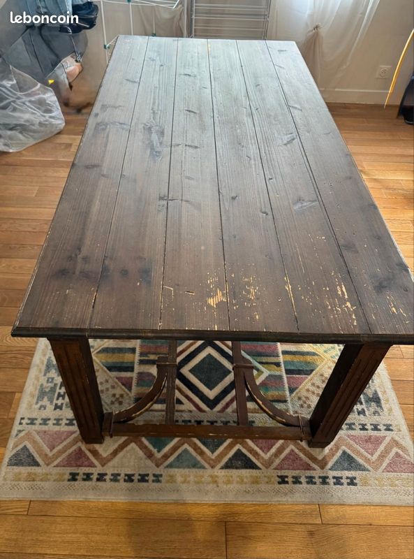 Table en bois salle à manger grande (image 3)