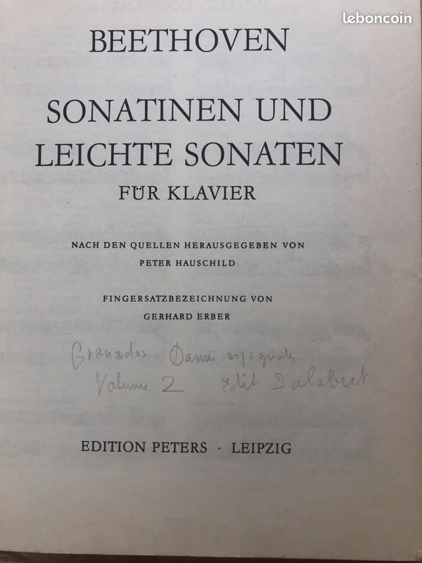 Partition de piano, Beethoven, sonate pour clavier (image 2)