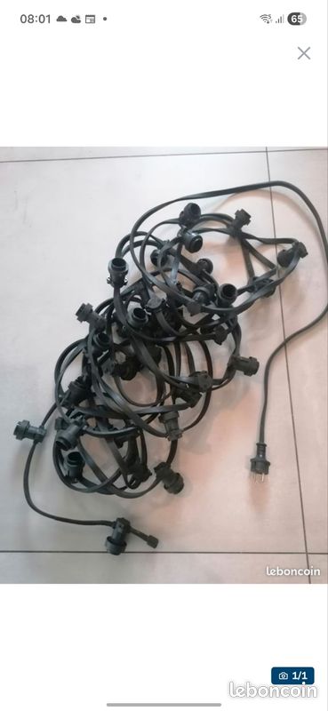 Guirlande 15 mètres 40 ampoules câble nu (image 1)